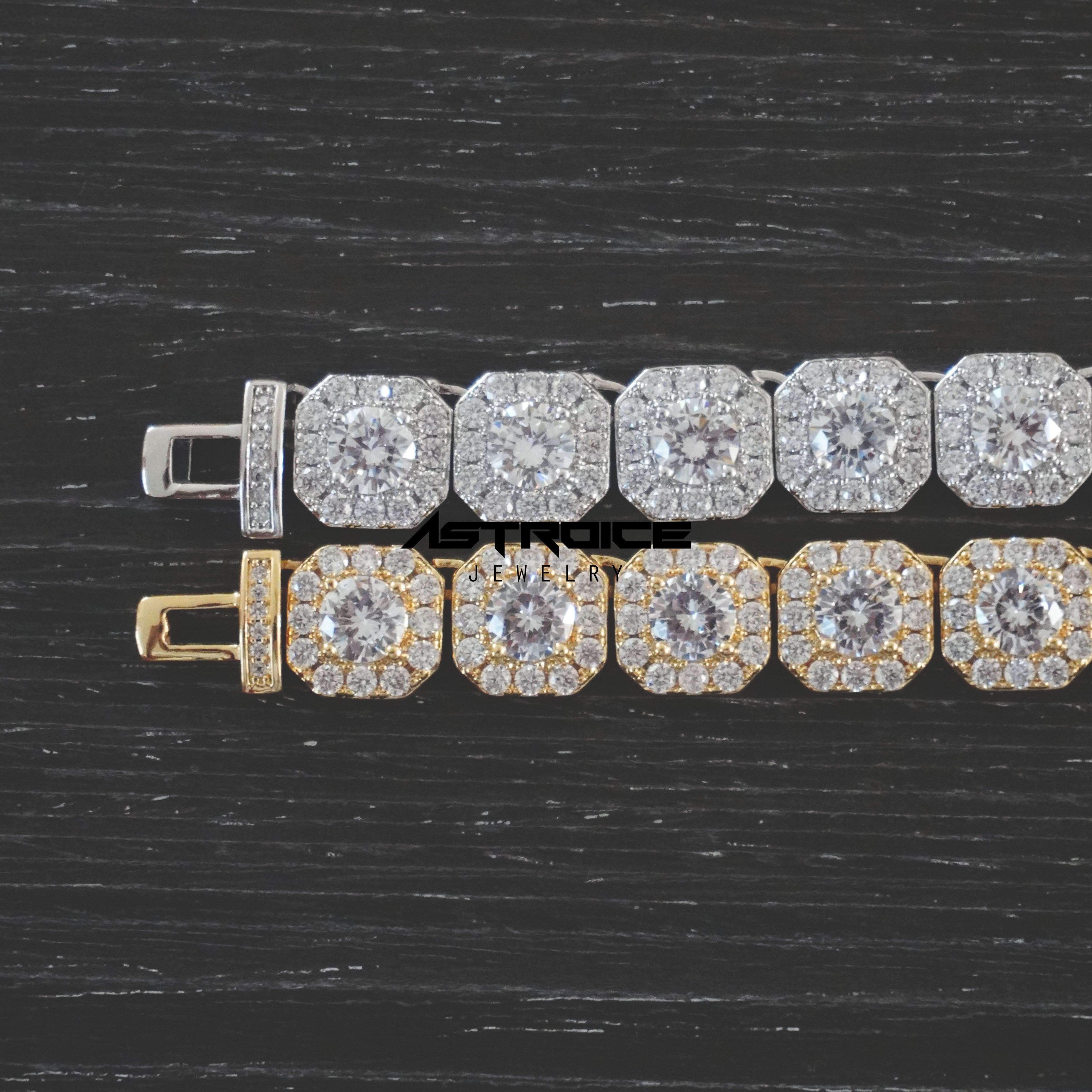 Silver Cluster Tennis Chain